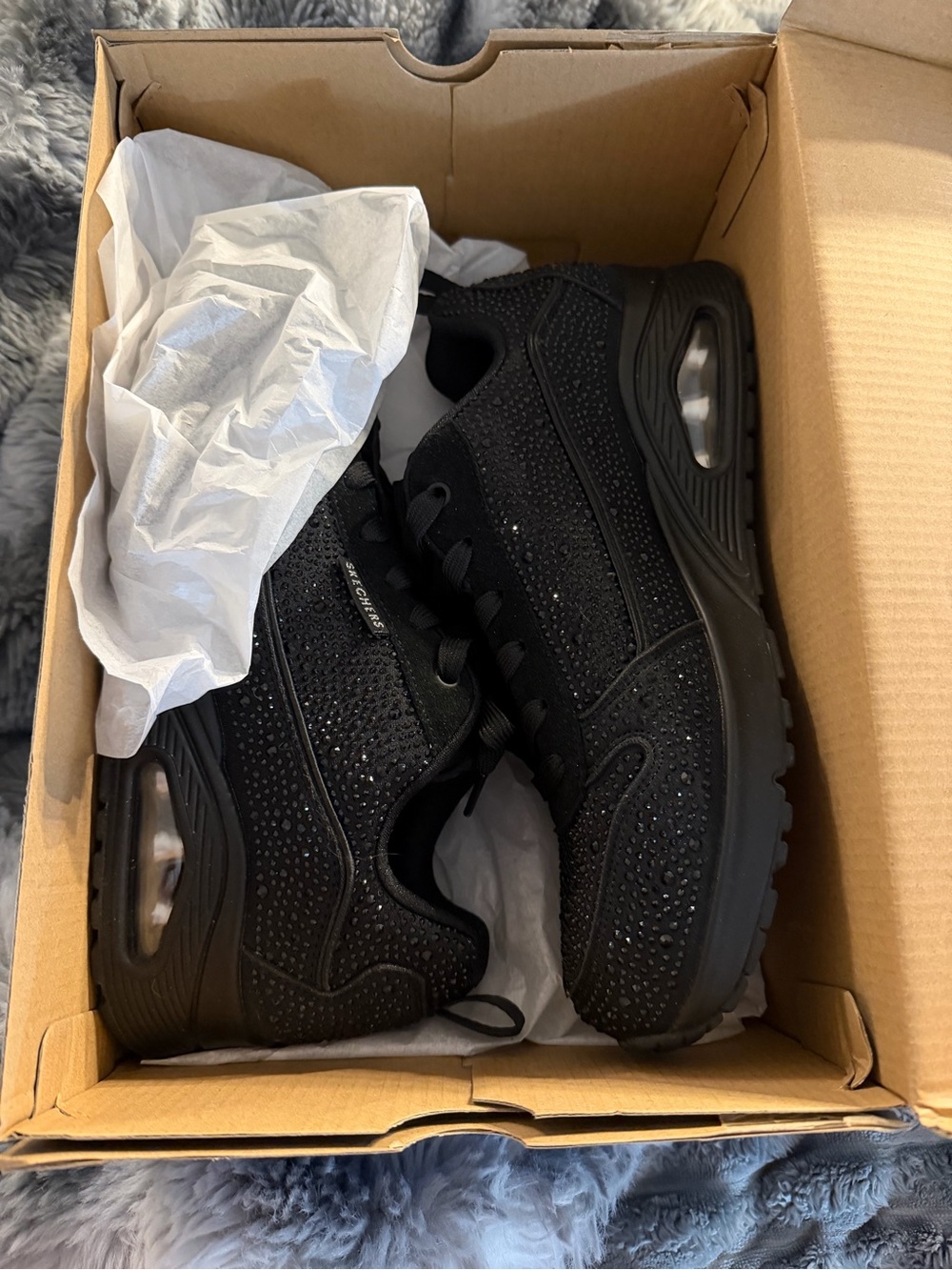 Skechers Black Embellished Athletic Sneakers Size: 10 BNIB $50